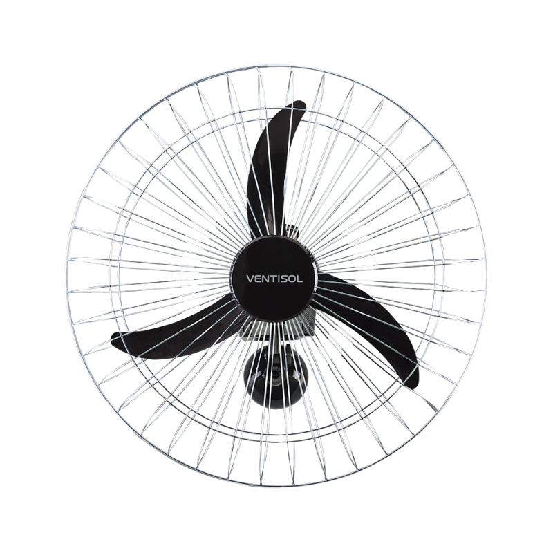 Ventilador de Parede 60cm Preto Cromado Bivolt Ventisol